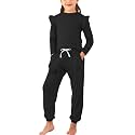 Jimonda Cotton Kids Outfit Girls Sweatsuit Set Solid Tracksuit 2PC