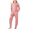 Jimonda Cotton Kids Outfit Girls Sweatsuit Set Solid Tracksuit 2PC