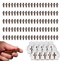 JimSeiSei 100-Pack Wooden Cross Fidget Pocket Prayer Walnut Comfort Cross for Anxiety Relief, Small Wooden Crosses Bulk Christian Gifts for Prayer, Church, Baptism & Mother's Day with Organza Bags