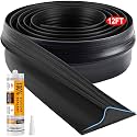 Jin&amp;Bao Black Garage Door Threshold Seal 12FT Rubber Strip &amp; 1 Adhesive