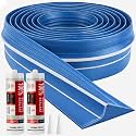 Jin&amp;Bao Blue Garage Door Threshold Seal 20FT Rubber Strip &amp; 2 Adhesive