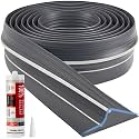 Jin&Bao Gray Garage Door Threshold Seal 12FT Rubber Strip & 1 Adhesive