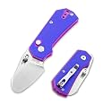 JIN Rhino Jr. Kids Pocket Knife, Fidget Toy Knife, DIY Kit, 1.97” Unsharpened Steel Blade, Safety Rounded Tip, Kids-friendly Button Lock Folding EDC, Blue Multi G10 Handle