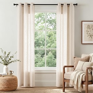 jinchan Linen Curtains 84 Inch Light Filtering