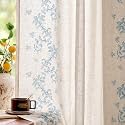 jinchan Floral Linen Curtains Back Tab 50x63