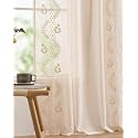 jinchan Floral Linen Curtains Back Tab 50x84