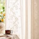 jinchan Floral Linen Curtains Back Tab 50x84