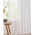 jinchan Floral Linen Curtains Back Tab 50x63