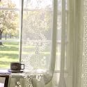 jinchan Floral Sheer Curtains Back Tab 50x96