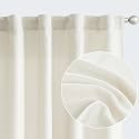 jinchan Linen Curtains Light Filtering Back Tab