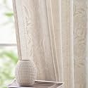 jinchan Ivory Floral Linen Curtains for Living