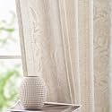 jinchan Ivory Floral Linen Curtains for Living