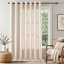 jinchan Linen Curtain 108 Inch Light Filtering