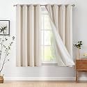 jinchan Lined Linen Curtains 72 Inch Light