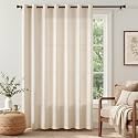 jinchan Linen Curtain 90 Inch Light Filtering