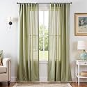 jinchan Linen Curtains Light Filtering Back Tab