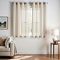 jinchan Linen Curtains 63 Inch Light Filtering