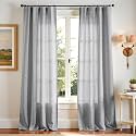jinchan Linen Curtains Light Filtering Back Tab