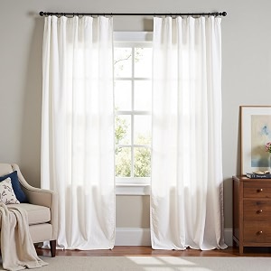 jinchan Linen Curtains Light Filtering Back Tab