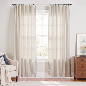 jinchan Linen Curtains Light Filtering Back Tab