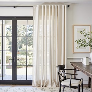 jinchan Linen Curtains Light Filtering Back Tab