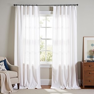 jinchan Linen Curtains Light Filtering Back Tab