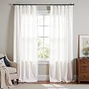 jinchan Linen Curtains Light Filtering Back Tab