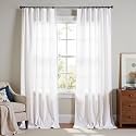 jinchan Linen Curtains Light Filtering Back Tab