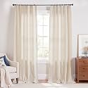 jinchan Linen Curtains Light Filtering Back Tab
