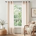 jinchan Linen Curtains 96 Inch Light Filtering