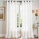 jinchan Linen Curtains 96 Inch Light Filtering