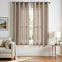 jinchan Blue Floral Linen Curtains for Living