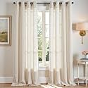 jinchan Linen Curtains 108 Inch Light Filtering