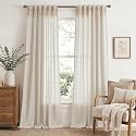 jinchan Linen Curtains for Living Room Bedroom