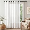 jinchan Linen Curtain 84 Inch Light Filtering