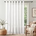 jinchan Linen Curtain 96 Inch Light Filtering