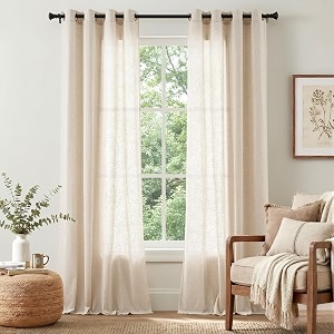 jinchan Linen Curtains 96 Inch Light Filtering