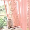 jinchan Winslow Pink Sheer Curtains 84 Inch