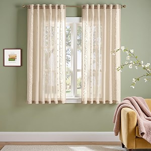 jinchan Winslow Sheer Curtains 63 Inch Length