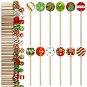 Jinei 120 Pcs Christmas Coffee Stirrers Wooden Stir Sticks
