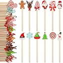 Jinei 120 Pcs Christmas Coffee Stirrers Wooden Stir Sticks,Novel Style