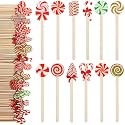 Jinei 120 Pcs Christmas Coffee Stirrers Wooden Stir Sticks,Candy Style