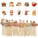 Jinei 120 PCS Coffee Stirrers Stir Sticks Natural Wooden Stir Sticks Disposable Drink Stirrers for Stirring Hot Chocolate Milkshake Restaurant Home Office(Coffee Style)