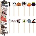 Jinei 120 Pcs Halloween Coffee Stirrers Wooden Stir Sticks