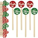 Jinei 120 Pcs Wooden Christmas Coffee Stirrers Stir Sticks,Classic Style