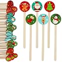 Jinei 120 Pcs Wooden Christmas Coffee Stirrers Stir Sticks,Assorted Style