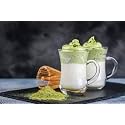 Jinelza Glass Coffee Mugs Set of 6 Green Tea Cups with Handle Clear Drinking Cup for Cappuccino, Milkshake,Juice, Hot &amp; Cold Beverages (200ML Ovel Sape Tea Cup, 6 PCS)