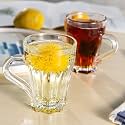 Jinelza Premium Glass Tea and Coffee Cup Glass Mug, Transparent,Glass Cups Set for Milk Cup, Hot/Cold Drinks Cups, Herbal Tea, Green Tea, Lemon Tea Cup (PRIMIUM Tea Cup 150ML, 6 PCS)