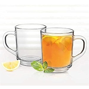 jinelza tea coffee 220 ml cup set of 6 pcs crystal espresso mug clear toughened glass mug with handle for cappuccino milk latte hotcold drinks long round tea cup 220ml 6 pcs