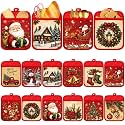 Jingmore 12 Pcs Christmas Pot Holders with Pocket for Kitchen Gift Bulk
